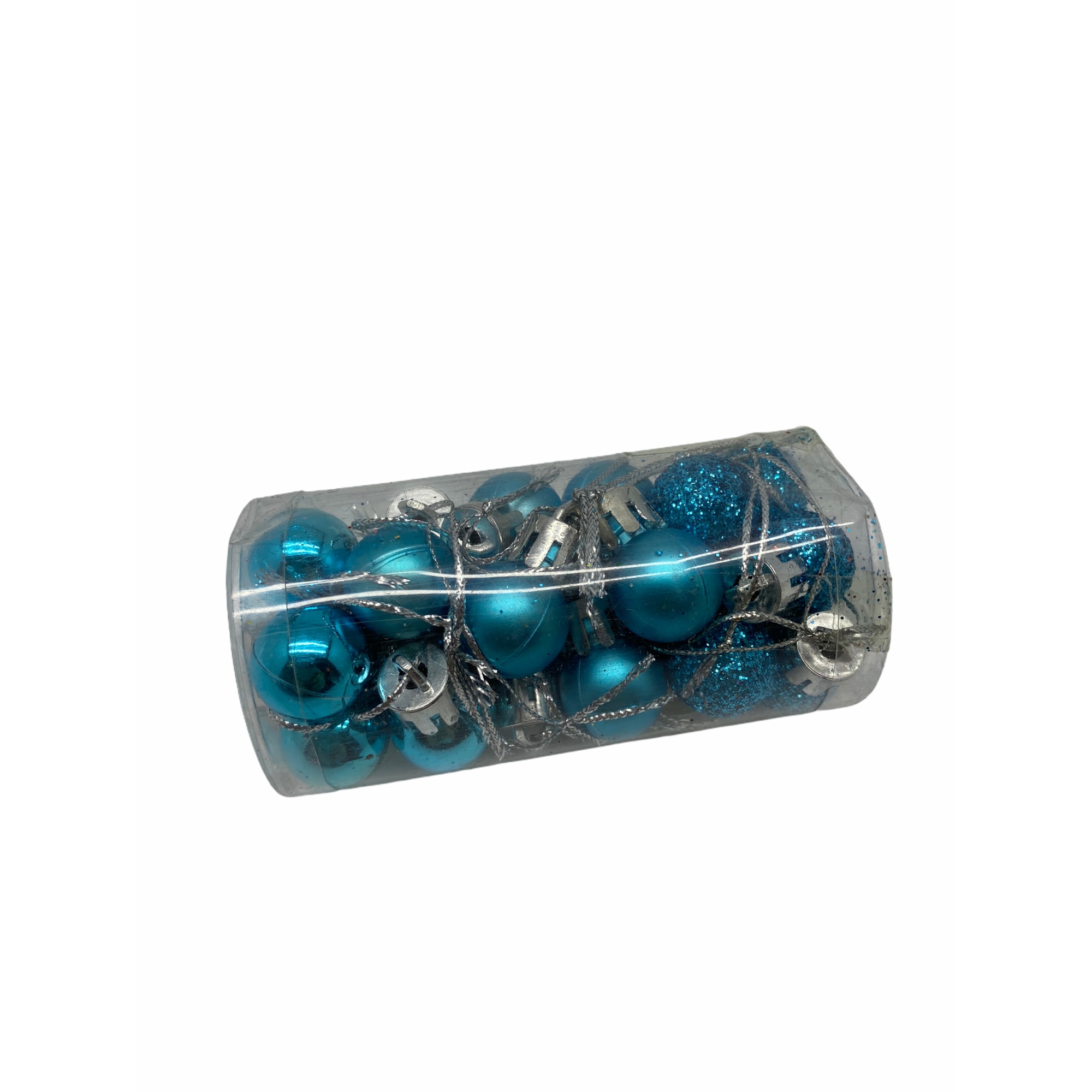 Set 24 globuri brad, Craciun, Atelier, Albastru, 2cm