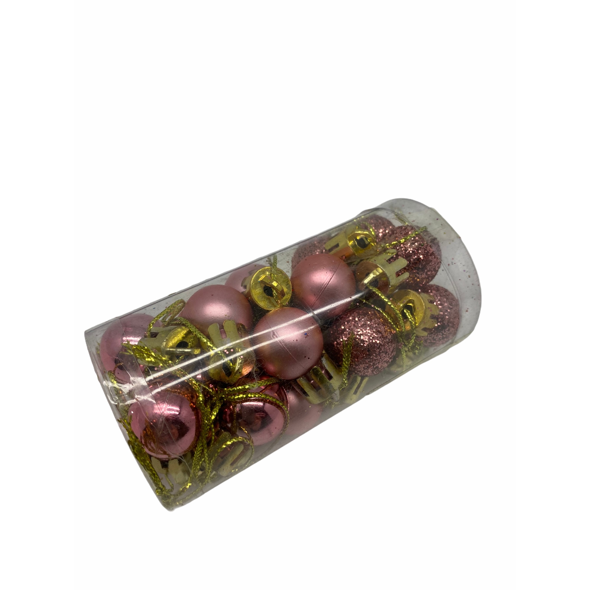 Set 24 globuri brad, Craciun, Atelier, Roze, 2cm