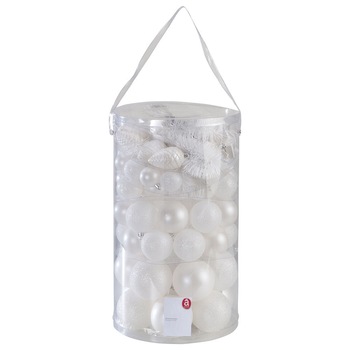 Set cu 82 ornamente Actuel albe pentru Craciun Set cu 82 ornamente Actuel albe pentru Craciun