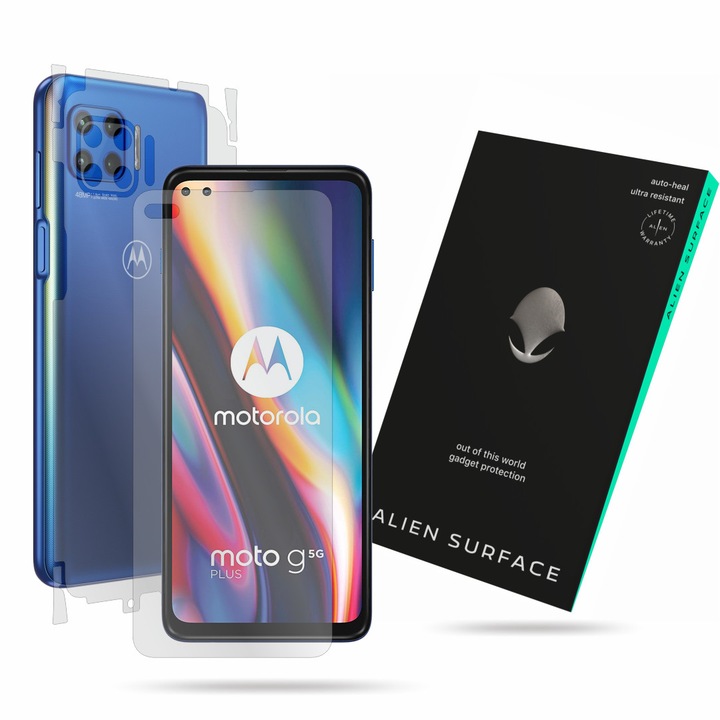 Alien Surface, Motorola Moto G 5G Plus, képernyővédő fólia, hátsó, oldal