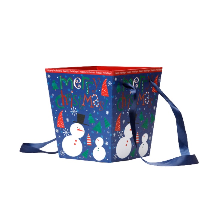 Karácsonyi trapézdoboz, Createur, éjkék modell, 20 x 20 x 22 cm