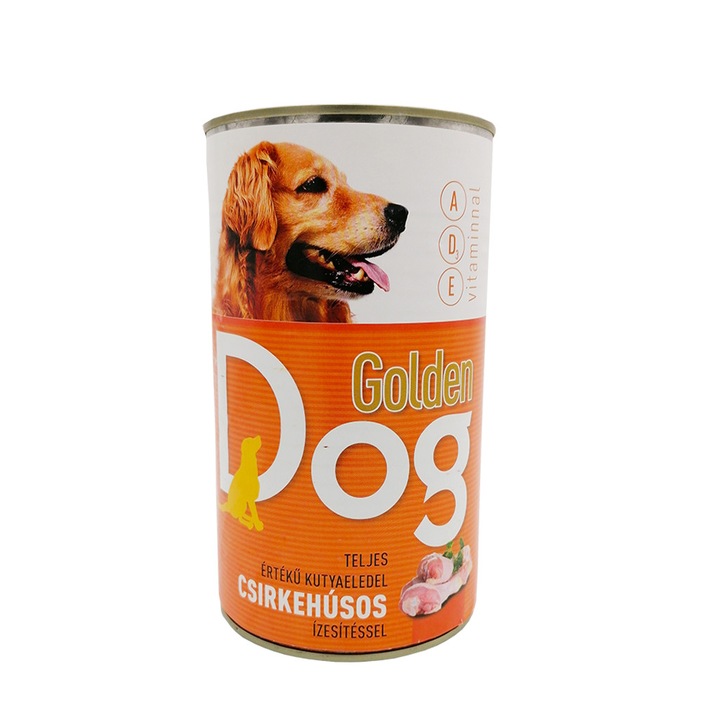 Hrana umeda pentru caine, Golden Dog, cu pui, 1240 g