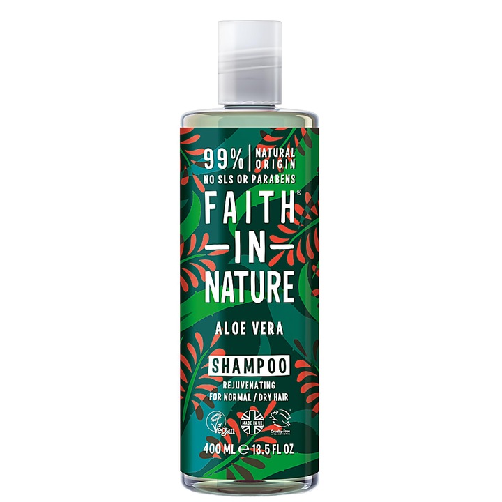 Sampon natural nutritiv Faith in Nature cu Aloe Vera pentru toate tipurile de par, 400 ml