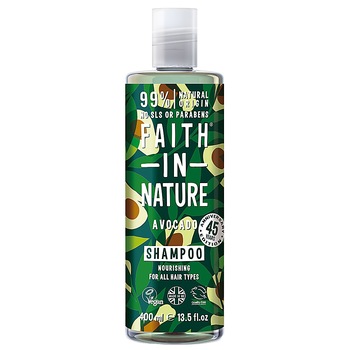 Sampon natural nutritiv Faith in Nature cu avocado pentru toate tipurile de par, 400 ml Sampon natural nutritiv Faith in Nature cu avocado pentru toate tipurile de par, 400 ml