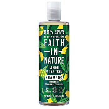 Sampon natural revigorant Faith in Nature cu lamaie si tea tree pentru toate tipurile de par, 400 ml Sampon natural revigorant Faith in Nature cu lamaie si tea tree pentru toate tipurile de par, 400 ml