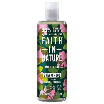 Sampon natural reparator Faith in Nature cu trandafir salbatic pentru toate tipurile de par, 400 ml Sampon natural reparator Faith in Nature cu trandafir salbatic pentru toate tipurile de par, 400 ml