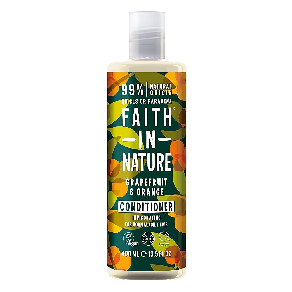 Balsam natural revigorant Faith in Nature cu grapefruit si portocale pentru par normal sau gras, 400 ml