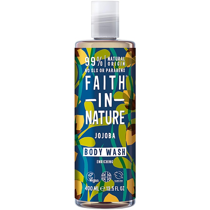 Faith in Nature Természetes nyugtató hatású tusfürdő jojobával, 400 ml