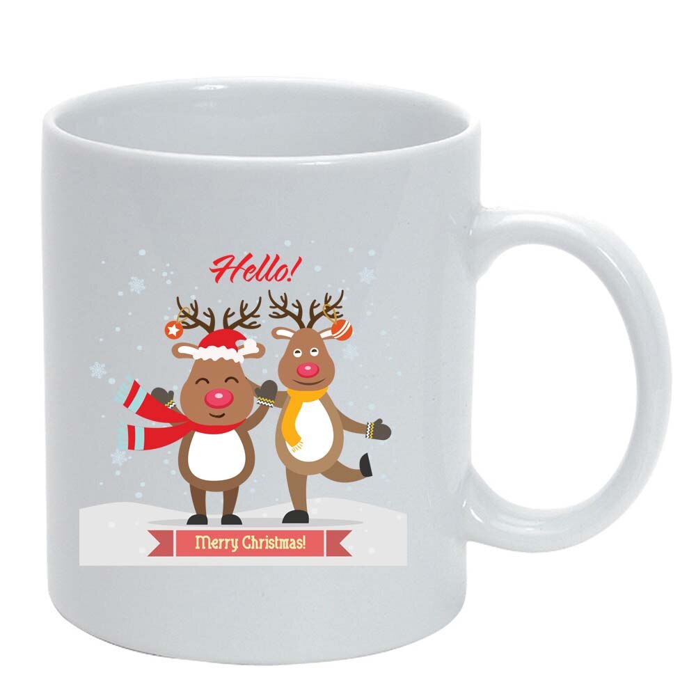 Cana Craciun Fericit / Merry Christmas, alb, 330ml, D1536