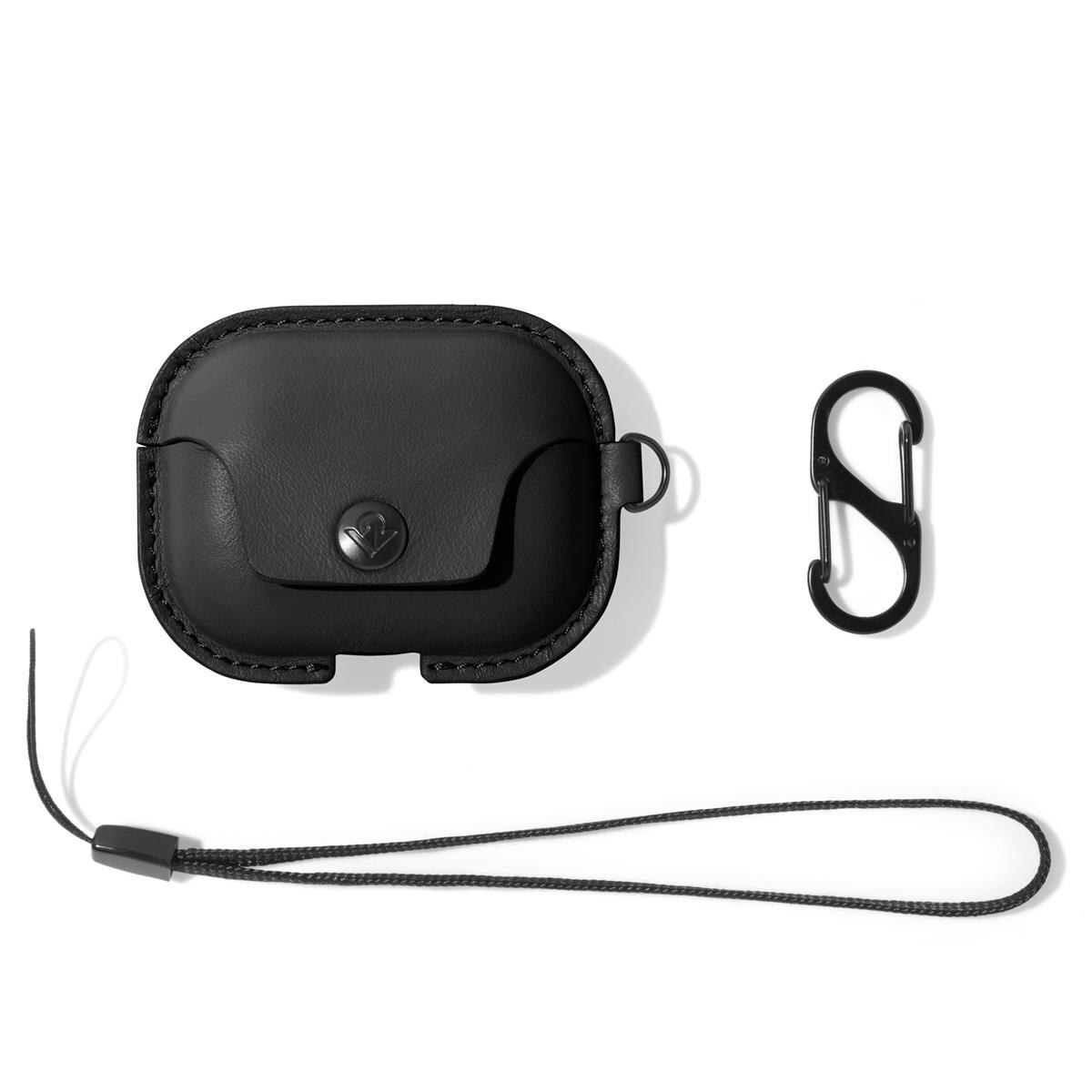 Husa de protectie Twelve South AirSnap Pro, Pentru Apple AirPods Pro, Piele, Negru