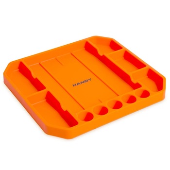 Suport tip Tava din Cauciuc pentru Unelte, Scule sau Suruburi cu 11 Compartimente si Rigla Printata Suport tip Tava din Cauciuc pentru Unelte, Scule sau Suruburi cu 11 Compartimente si Rigla Printata