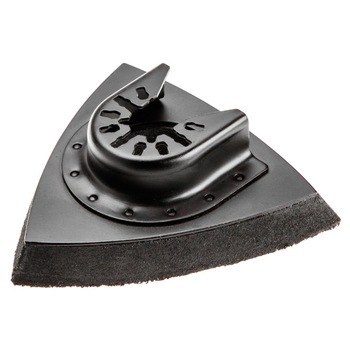 Talpa de slefuit triunghiulara cu sistem de prindere, 83x83x83 mm, Graphite 56H013 Talpa de slefuit triunghiulara cu sistem de prindere, 83x83x83 mm, Graphite 56H013