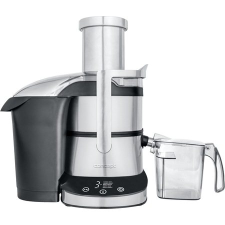 Storcator de fructe si legume digital Concept LO7070, 17000 RPM, 5 viteze, Container pulpa 2,8 l, Container suc 0,8 l, Display LCD, Gaura de umplere XXL 85 mm,Inox