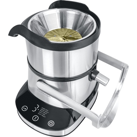 Storcator de fructe si legume digital Concept LO7070, 17000 RPM, 5 viteze, Container pulpa 2,8 l, Container suc 0,8 l, Display LCD, Gaura de umplere XXL 85 mm,Inox