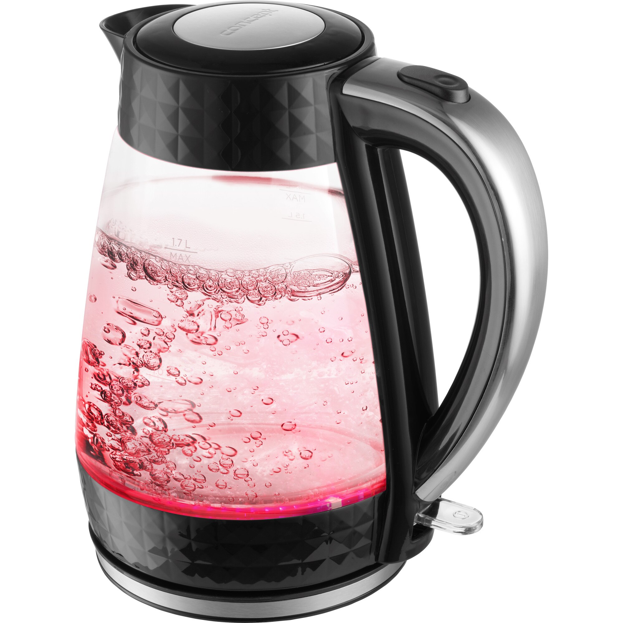 Fierbator Concept RK 4091 , Sticla 1,7 l, 2200w, Siguranta tripla, Strix Conector , culoare negru