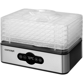 Deshidrator de alimente Concept SO1011, 240 W, 5 tavi, 29,7x 21,4 cm, inox-negru Deshidrator de alimente Concept SO1011, 240 W, 5 tavi, 29,7x 21,4 cm, inox-negru