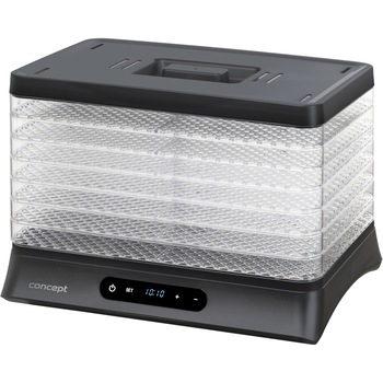 Deshidrator de alimente Concept SO2041, 500 W, 7tavi 39X26.5X2.5 cm, negru, digital, tava speciala pentru batoane de muesli Deshidrator de alimente Concept SO2041, 500 W, 7tavi 39X26.5X2.5 cm, negru, digital, tava speciala pentru batoane de muesli