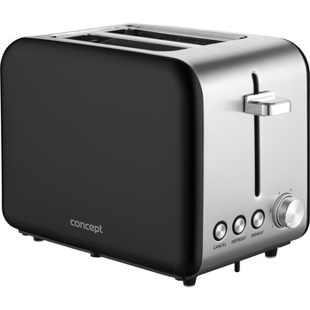 Prajitor de paine Concept TE2052, 950 w, control electronic rumenire, 6 nivele, funtie dezghetare, funtie reincalzire, indicator luminos, tavita pentru firmituri, slot de 36mm, inox-negru Prajitor de paine Concept TE2052, 950 w, control electronic rumenire, 6 nivele, funtie dezghetare, funtie reincalzire, indicator luminos, tavita pentru firmituri, slot de 36mm, inox-negru