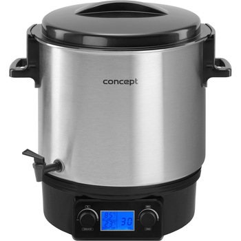 Aparat de conserve Concept ZH0040, 27 l,2000 w interior Inox, timer, Inox/Negru, display lcd Aparat de conserve Concept ZH0040, 27 l,2000 w interior Inox, timer, Inox/Negru, display lcd