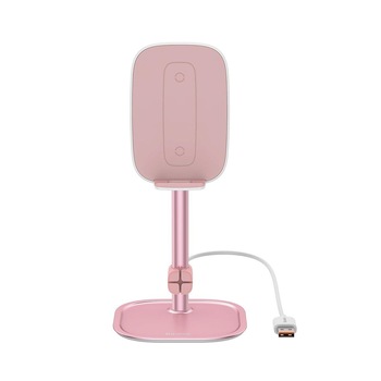 Suport telescopic Baseus cu incarcare wireless, Literary Youth Desktop Bracket, Rose Gold Suport telescopic Baseus cu incarcare wireless, Literary Youth Desktop Bracket, Rose Gold