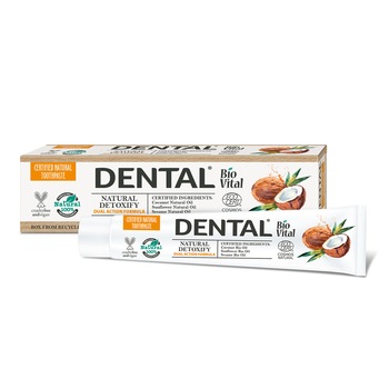 Pasta de dinti naturala 100% Dental Bio Vital Natural Detoxify 75 ml Pasta de dinti naturala 100% Dental Bio Vital Natural Detoxify 75 ml
