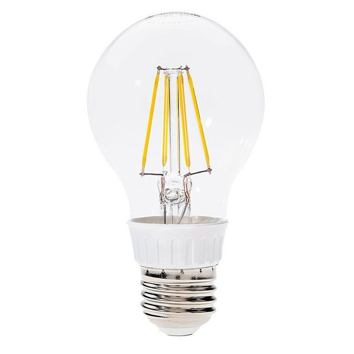 LANDLITE LED filament, E27, 4W, A60, 470lm, 2700K, körte formájú fényforrás (LED-A60-4W/FLT)
