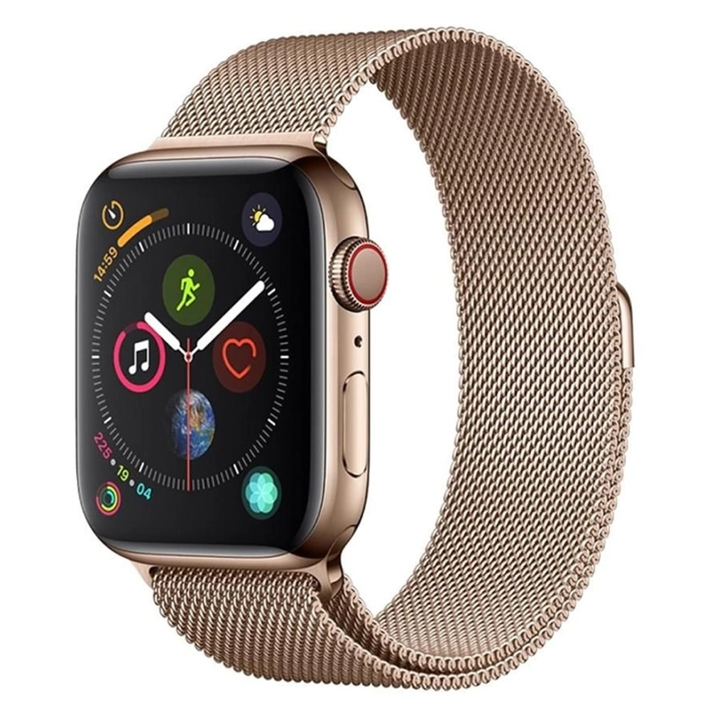 Curea Devia Elegant Milanese Loop pentru Apple Watch 42mm / 44mm, Gold, metalic, inchidere magnetica