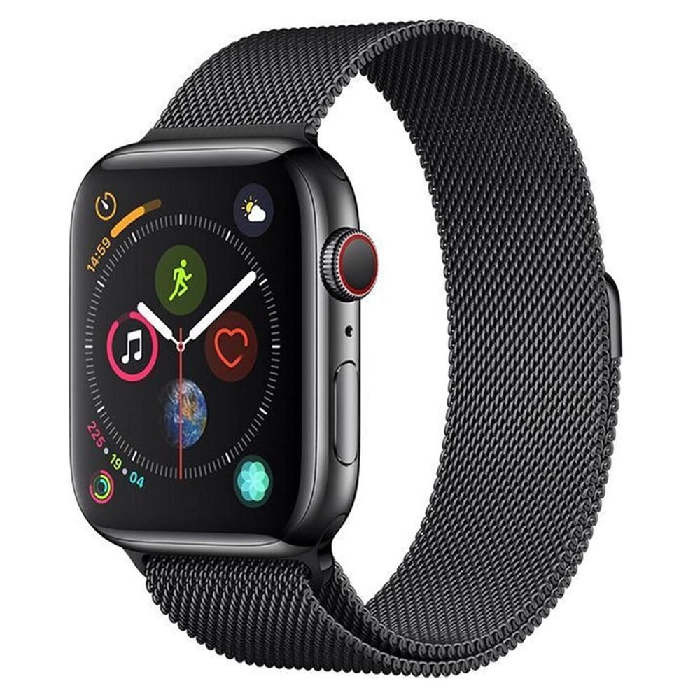 Curea Devia Elegant Milanese Loop pentru Apple Watch 42mm / 44mm, Space Black, metalic, inchidere magnetica
