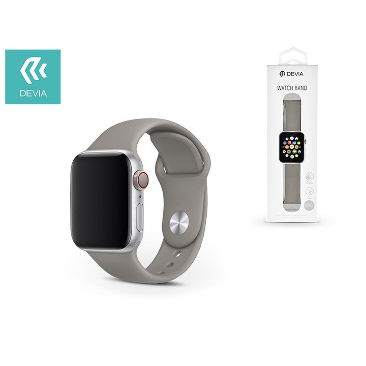 Devia Deluxe Series Sport óraszíj Apple Watch-hoz, 38mm / 40mm, levendula szürke, szilikon