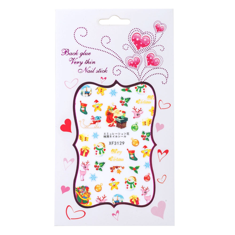 Sticker Lila Rossa pentru decor unghii, Craciun, Revelion si iarna, nail art, XF3129