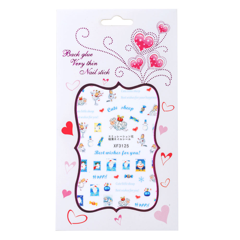 Sticker Lila Rossa pentru decor unghii, Craciun, Revelion si iarna, nail art, XF3125