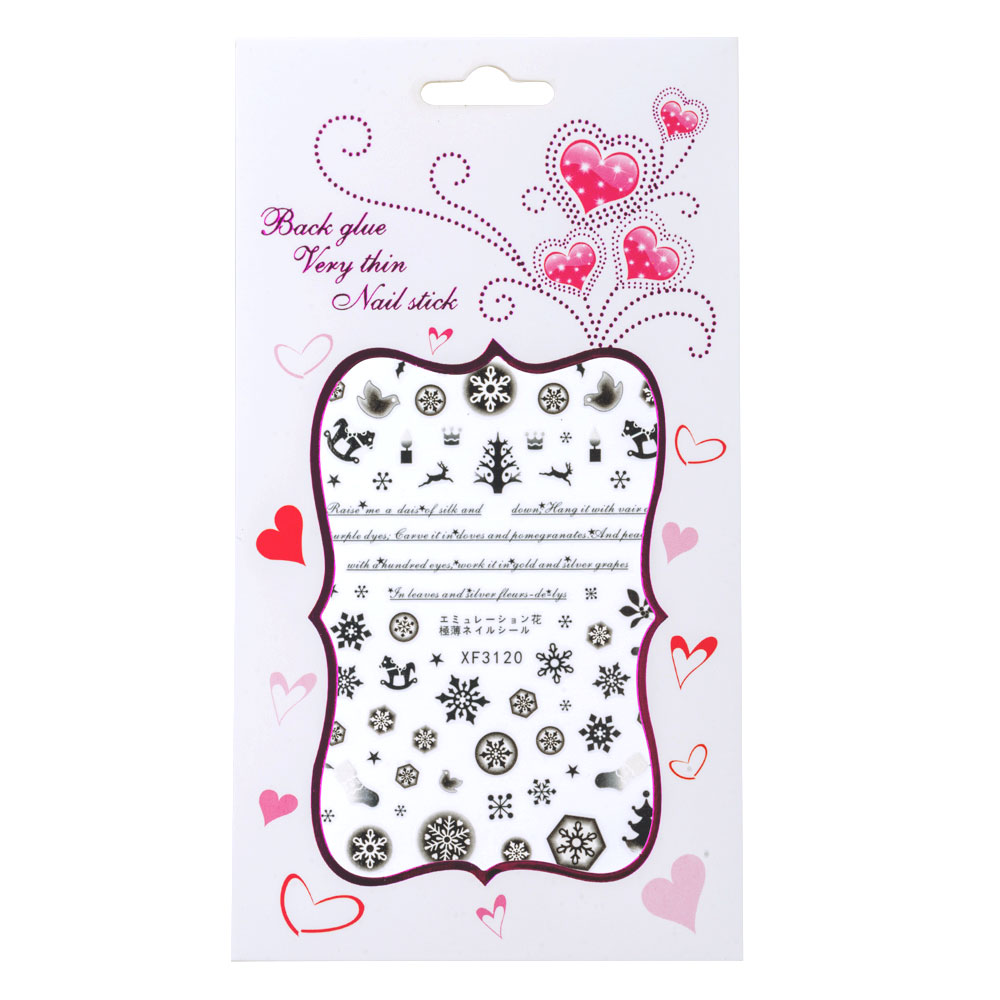 Sticker Lila Rossa pentru decor unghii, Craciun, Revelion si iarna, nail art, XF3120