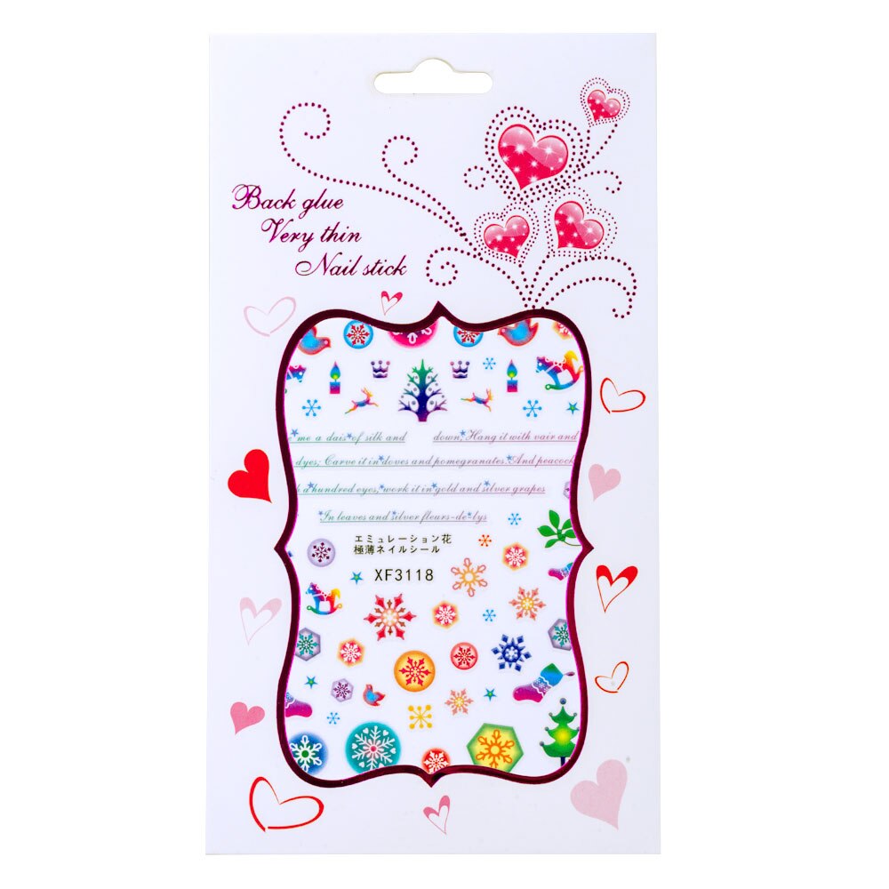 Sticker Lila Rossa pentru decor unghii, Craciun, Revelion si iarna, nail art, XF3118