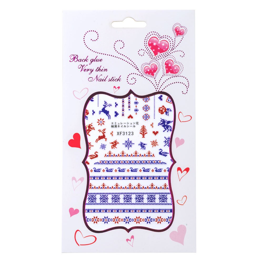 Sticker Lila Rossa pentru decor unghii, Craciun, Revelion si iarna, nail art, XF3123