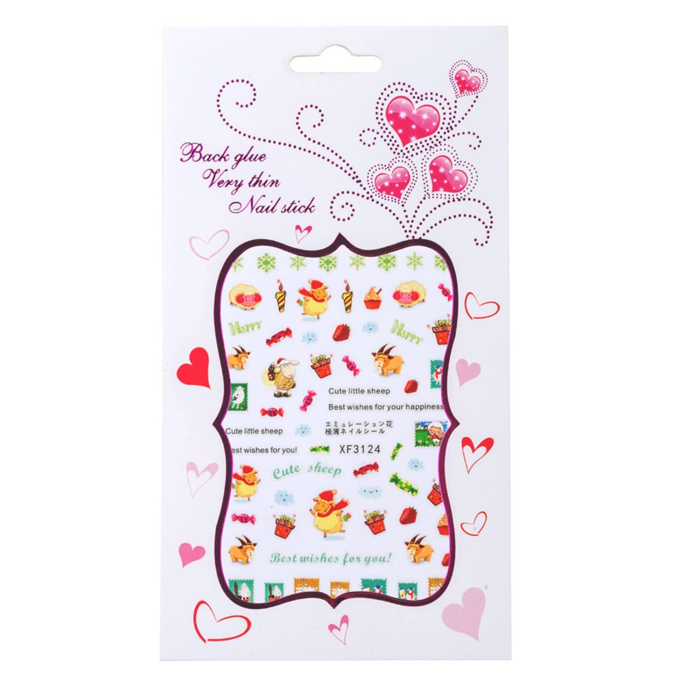 Sticker Lila Rossa pentru decor unghii, Craciun, Revelion si iarna, nail art, XF3124