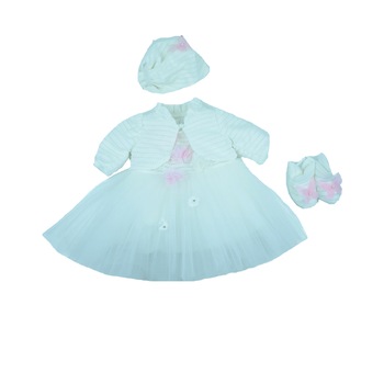 Set 4 piese pentru fete Colibri REF1-A, Alb, 1-3 luni Set 4 piese pentru fete Colibri REF1-A, Alb, 1-3 luni