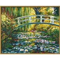 set creativ pictura pe numere - pod peste lac cu nuferi 40x50 cm imagen 55_0_
0