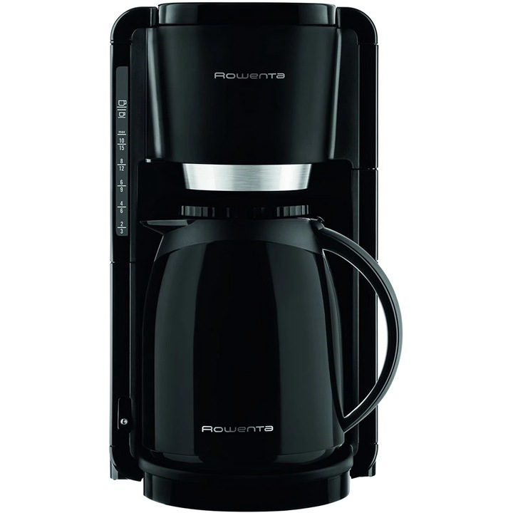 Cafetiera Rowenta Adagio Thermo CT3808, 850 W, 1.25 l, 15 cesti mici, 10 mari, Negru
