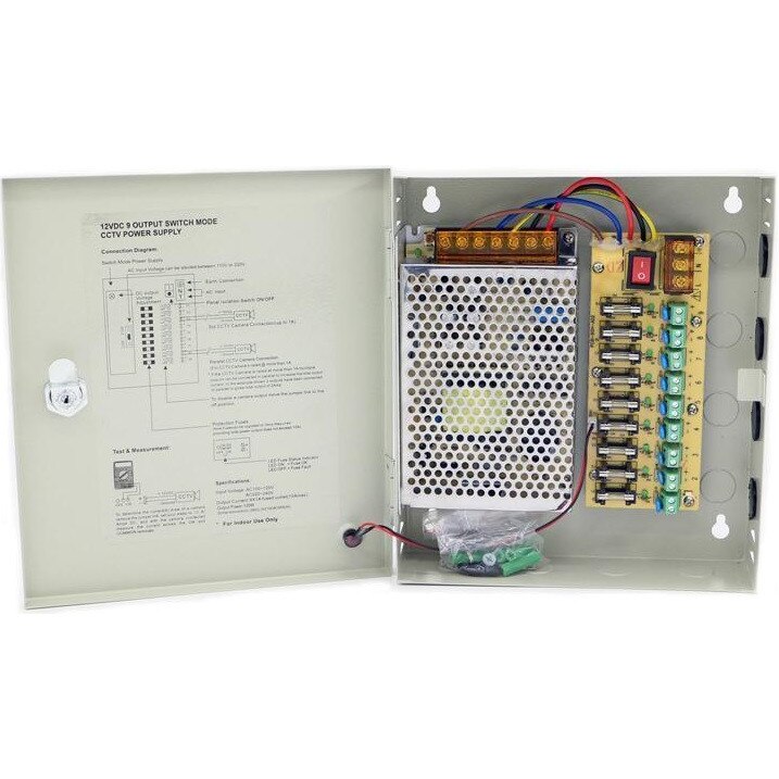 Sursa alimentare in comutatie 12V , 10A , in cutie metalica cu 9 canale ETP-PC09C100