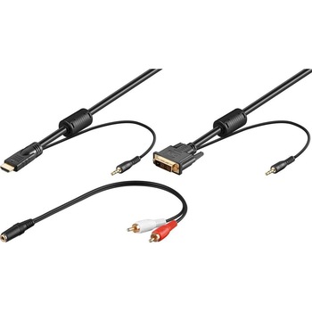 Cablu MicroConnect MONCH2, HDMI - DVI-D + Jack 3,5 mm Cablu MicroConnect MONCH2, HDMI - DVI-D + Jack 3,5 mm