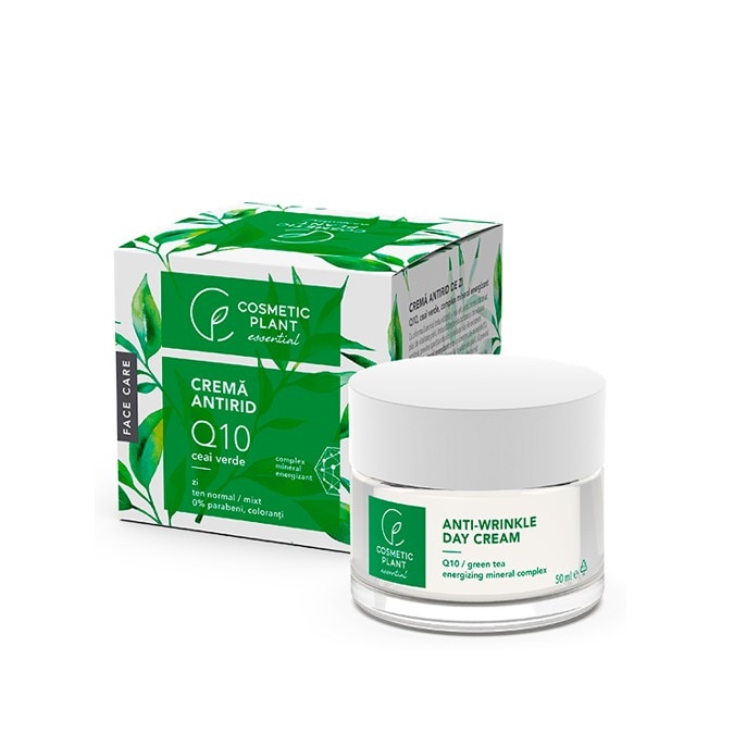 Crema antirid de zi Q10 cu ceai verde si complex mineral-energizant, Cosmetic Plant, 50 ml