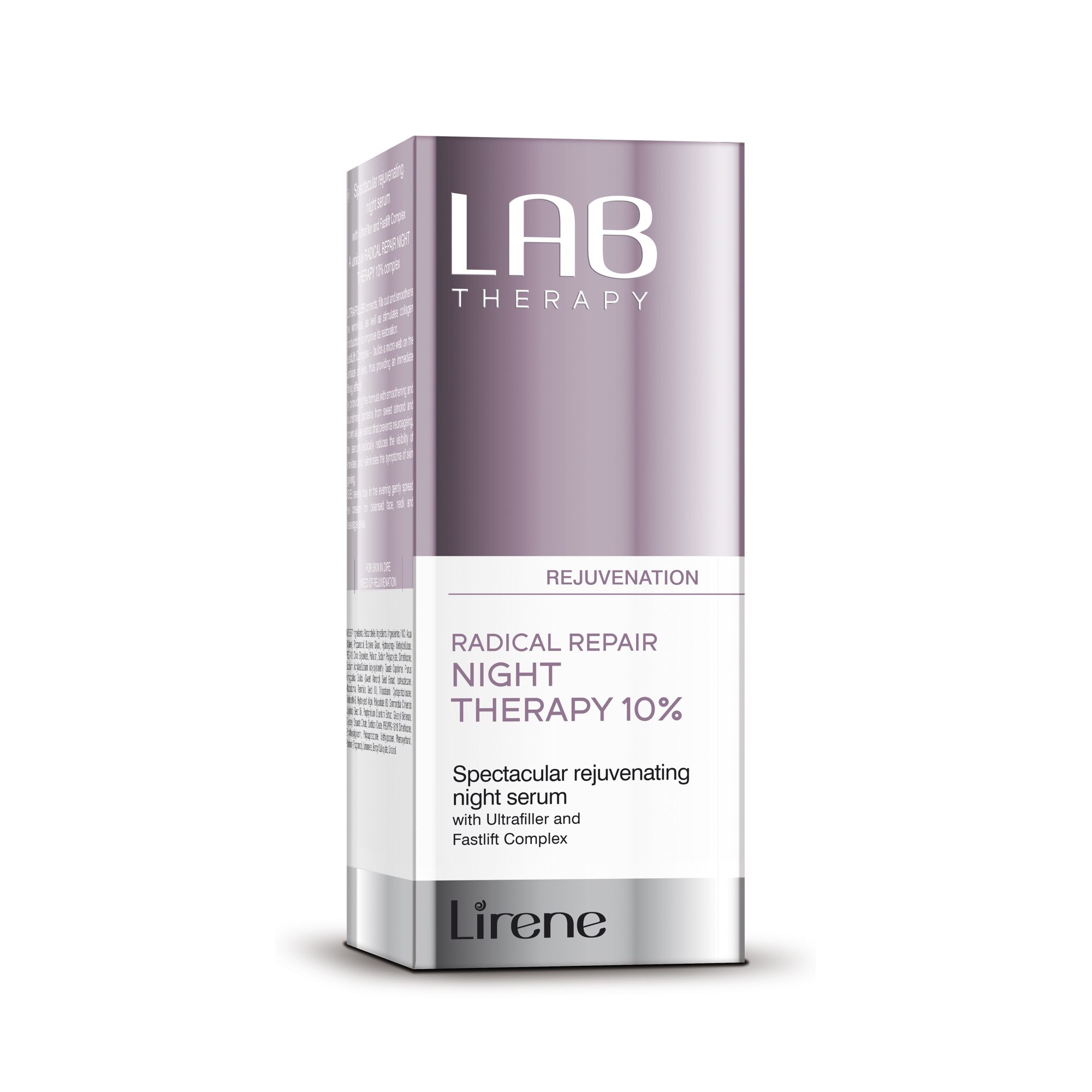 Ser de intinerire pentru noapte LAB Therapy cu Ultrafiller si Fastlift Complex, 30ml