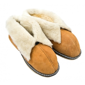 Papuci casa din blana piele naturala femei (botosi) F016, maro - eMAG.ro
