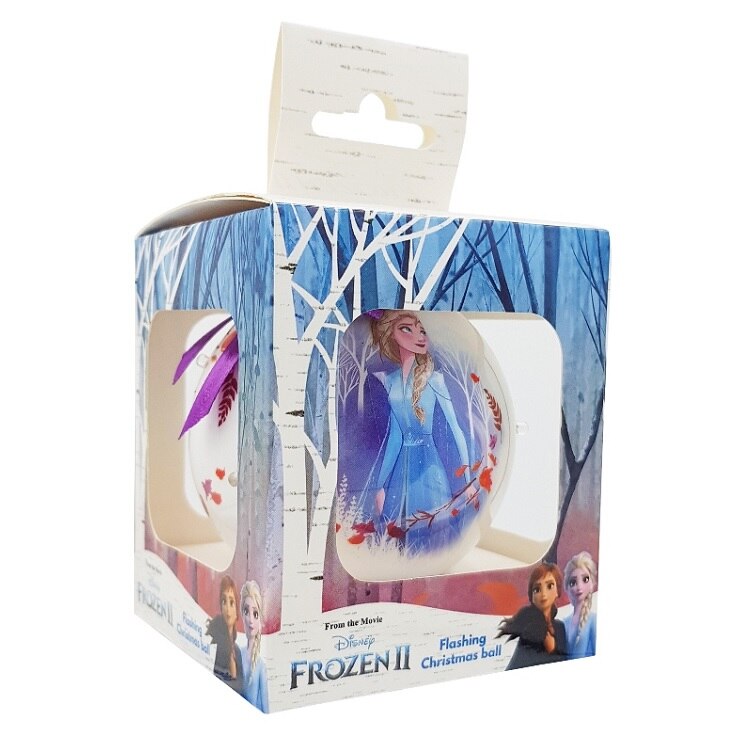Glob luminos pentru Craciun cu led, Disney Frozen 2 - Let It Snow, Multicolor, 7cm