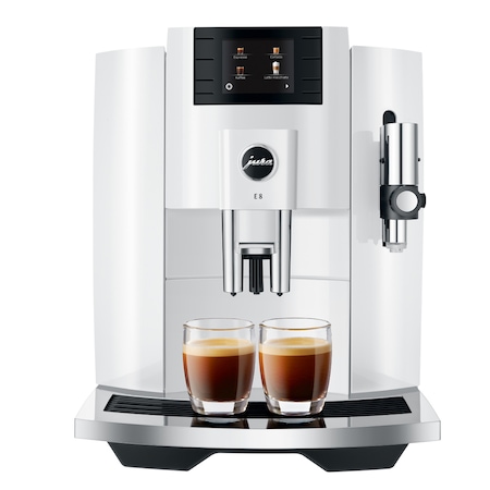Espressor automat Jura E8 Professional Aroma Piano White, 1450W, 15 bar, 17 bauturi, sistem lapte, Alb