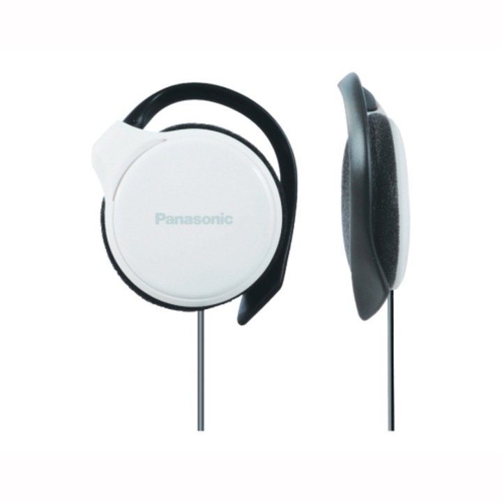 Аудио слушалки Panasonic RP-HS46E-W, Clip-On, Ултра тънък дизайн, Бели/White