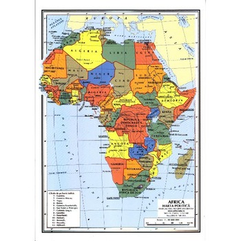 Harta Africa (Fizica) + Africa (Politica) Harta Africa (Fizica) + Africa (Politica)