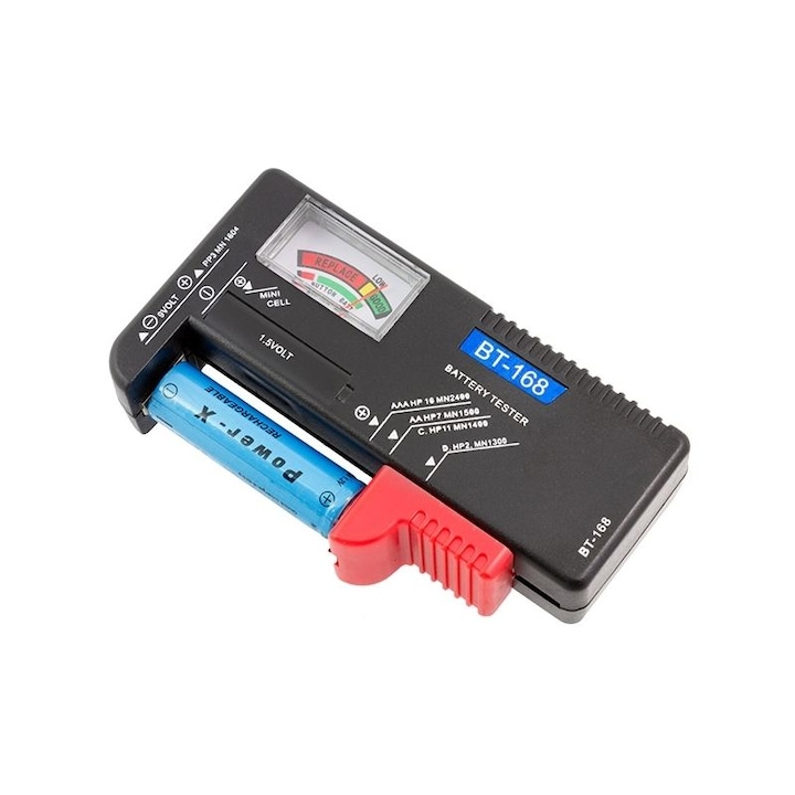 Tester baterii cu afisaj LCD, compatibil AAA, AA, 9V