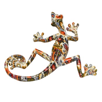 Statueta decorativa 'Soparla colorata IV', 30 cm, realizata manual din rasina Statueta decorativa 'Soparla colorata IV', 30 cm, realizata manual din rasina