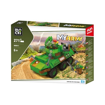 Joc constructie Blocki, Tanc, 271 piese, Robentoys Joc constructie Blocki, Tanc, 271 piese, Robentoys